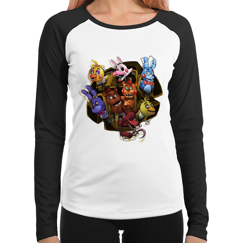 Blusa Camiseta Manga Longa 10 Five Nights at Freddy's Jogo