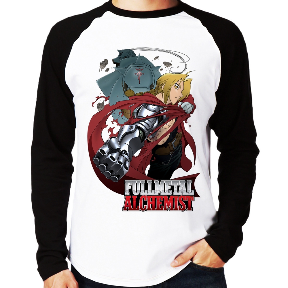 Camisetas anime em silk screen estampa Fullmetal Alchemist - Camisetas  anime 30.1 penteada e reforçada, 100% algodão estampa no tamanho Gigante!