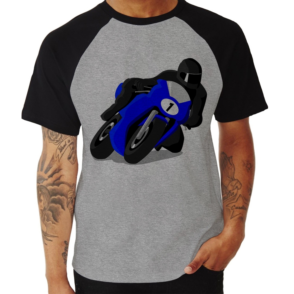 Camiseta Raglan Infantil Moto Corrida