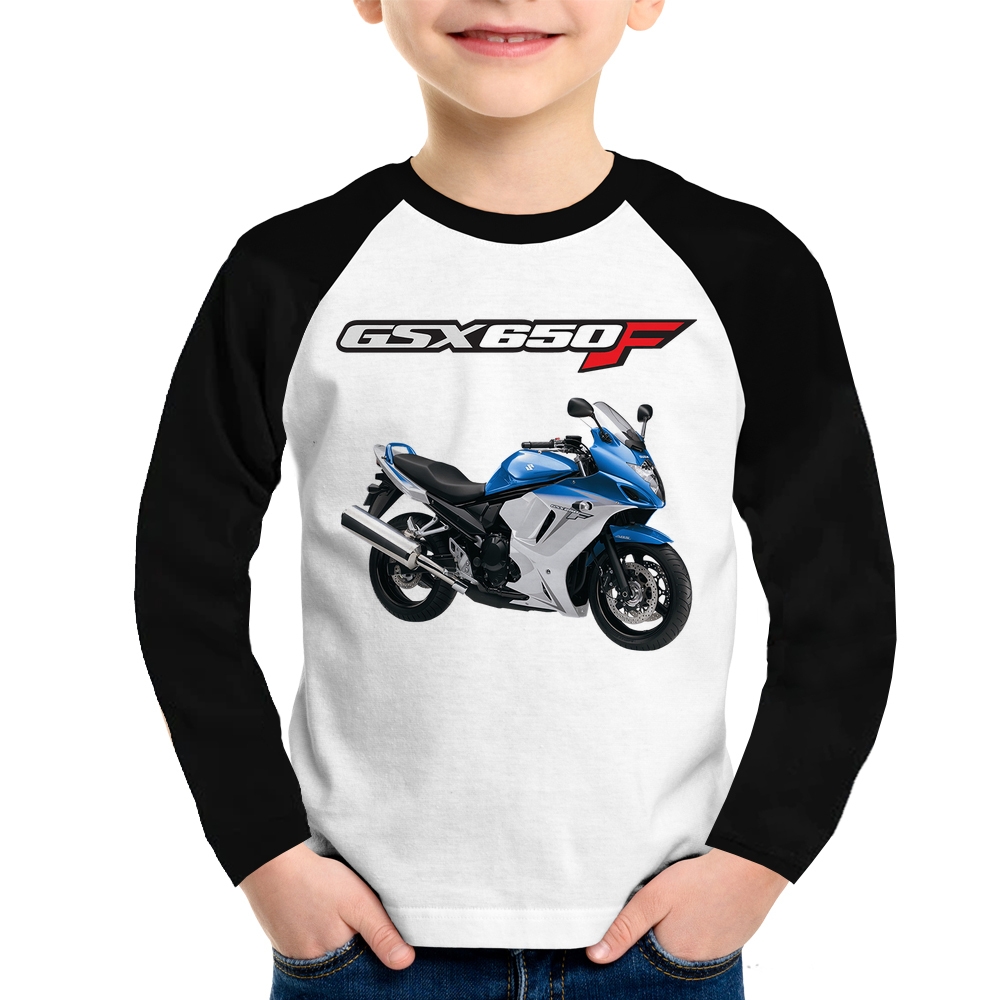 Camiseta Raglan Infantil Moto Grau XT 660