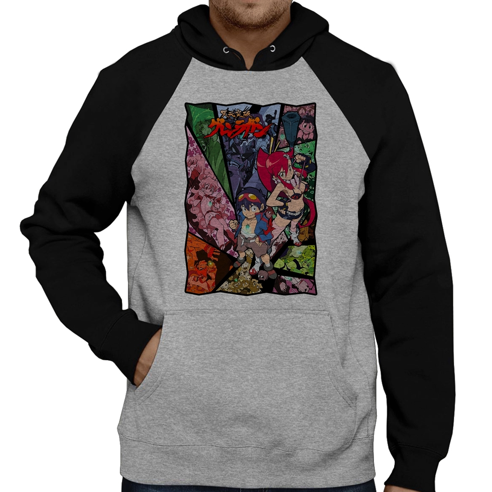 Tengen toppa gurren lagann hoodies jaqueta masculina de alta