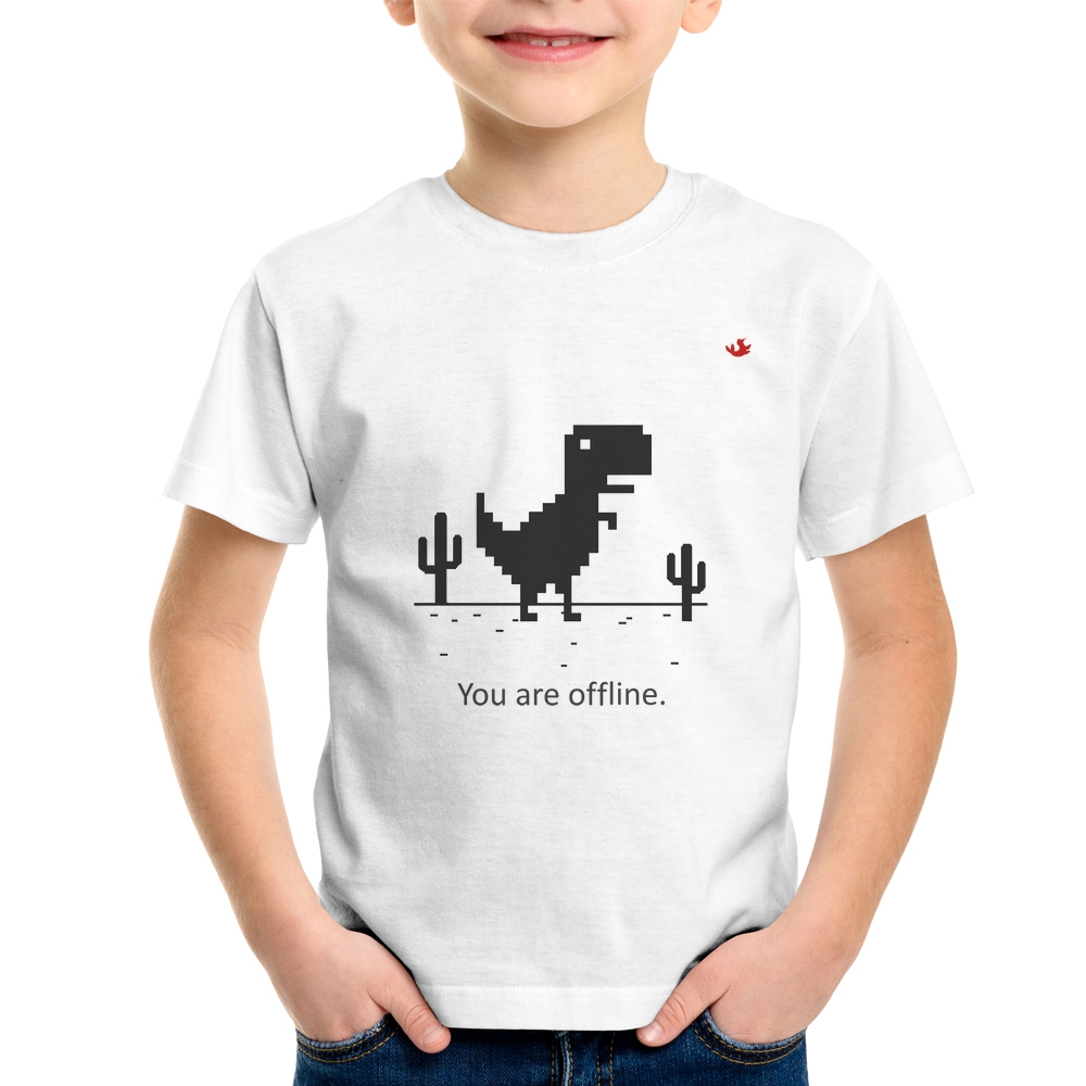 Camiseta Infantil Jogo Dinossauro Google 100% Algodão